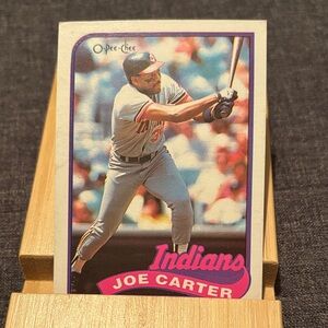 Joe Carter Baseball Card - Pink and Gray